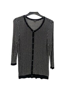 Talbots Open Knit Cardigan Minimalist Lightweight Coastal Office Button Up 14W